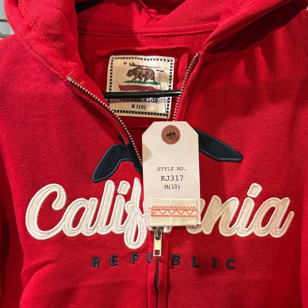 Red California Hoodie and Sweatpants Set - Picture 2 of 4